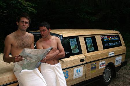 Volvo 240 clad in wood